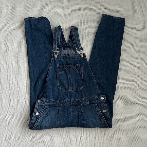 GAP Long Denim Overalls Dark Blue Size XS - Picture 1 of 7